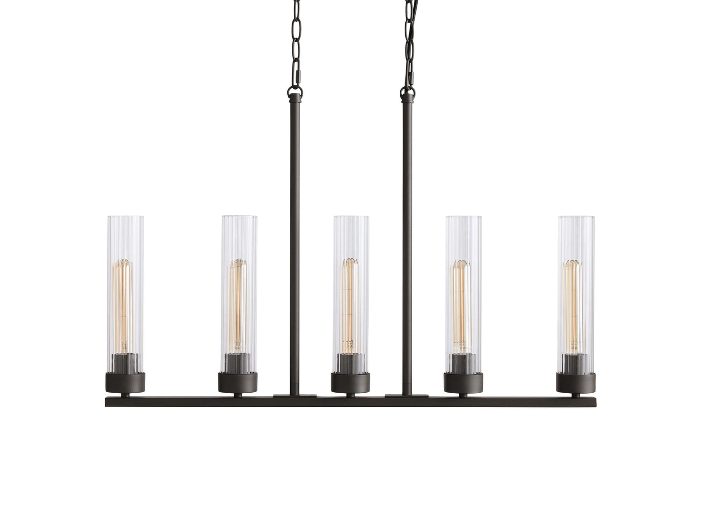 Venturo Fluted Glass Linear Island Chandelier
