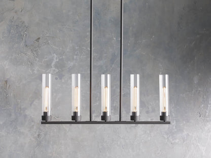 Venturo Fluted Glass Linear Island Chandelier