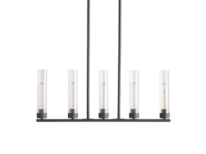 Venturo Fluted Glass Linear Island Chandelier