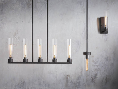Venturo Fluted Glass Linear Island Chandelier