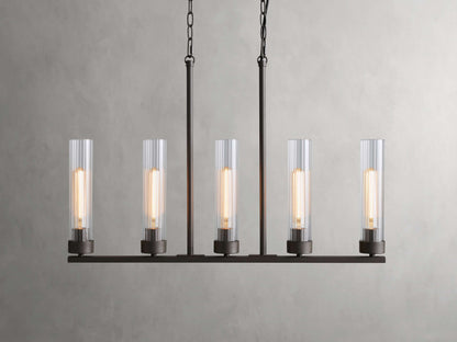 Venturo Fluted Glass Linear Island Chandelier