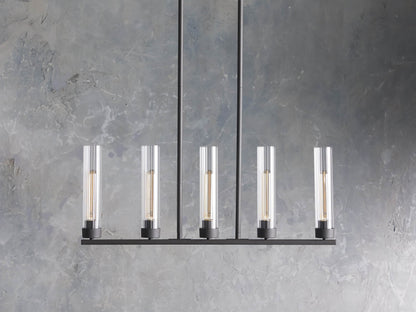 Venturo Fluted Glass Linear Island Chandelier