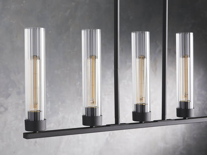 Venturo Fluted Glass Linear Island Chandelier