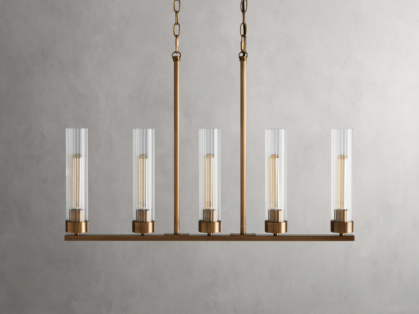 Venturo Fluted Glass Linear Island Chandelier