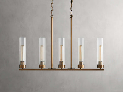 Venturo Fluted Glass Linear Island Chandelier