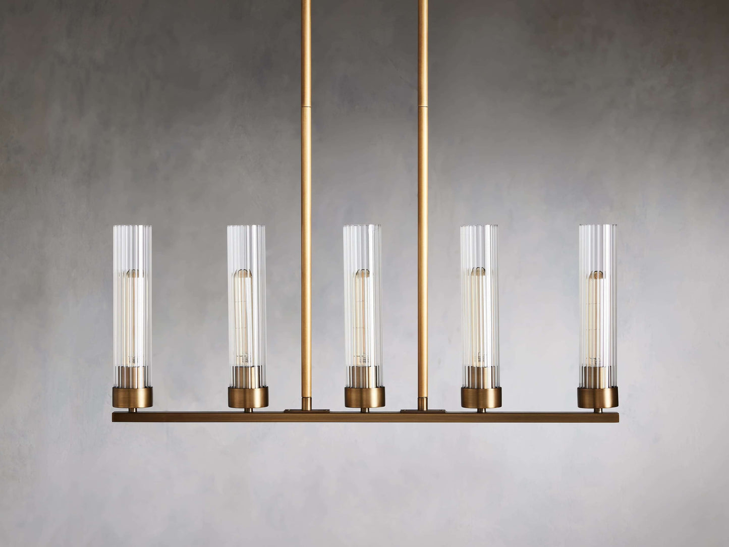 Venturo Fluted Glass Linear Island Chandelier
