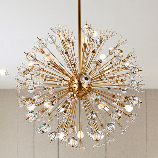 Vera 32" Wide Gold 18-Light Starburst Globe Pendant