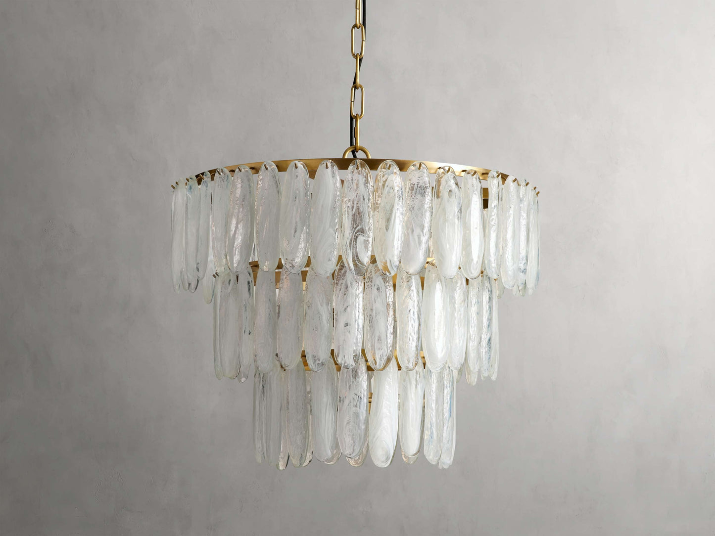 Verona Swirled Glass Tiered Chandelier