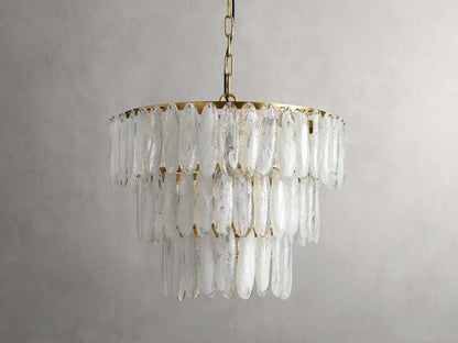 Verona Swirled Glass Tiered Chandelier