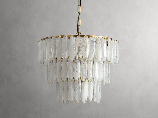 Verona Swirled Glass Tiered Chandelier