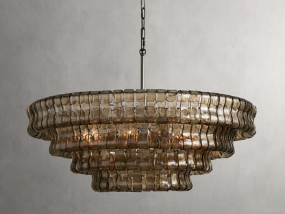 Verona Textured Glass Halo Chandelier