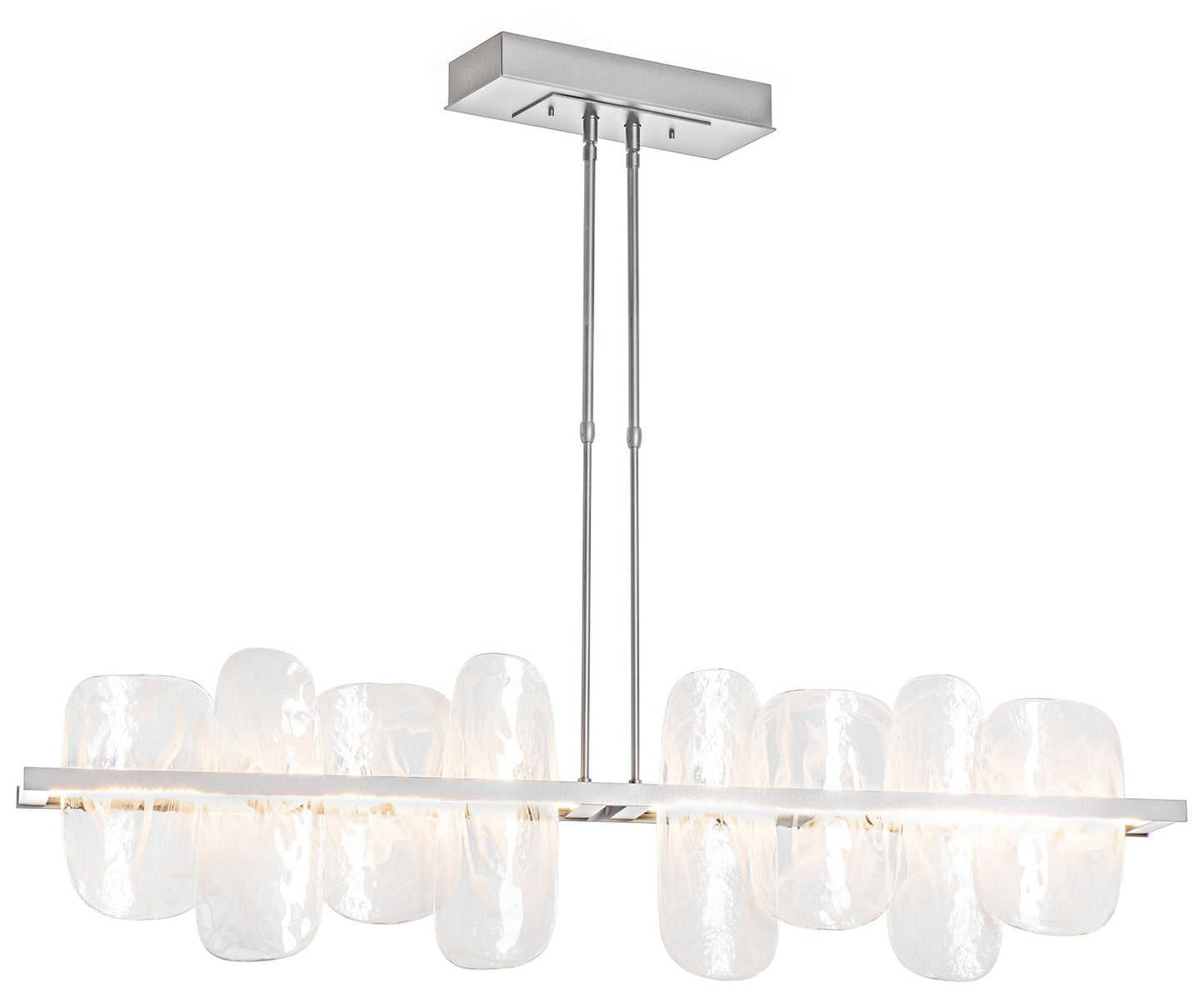 Vitre 51.9" Wide Large Vintage Platinum LED Linear Pendant