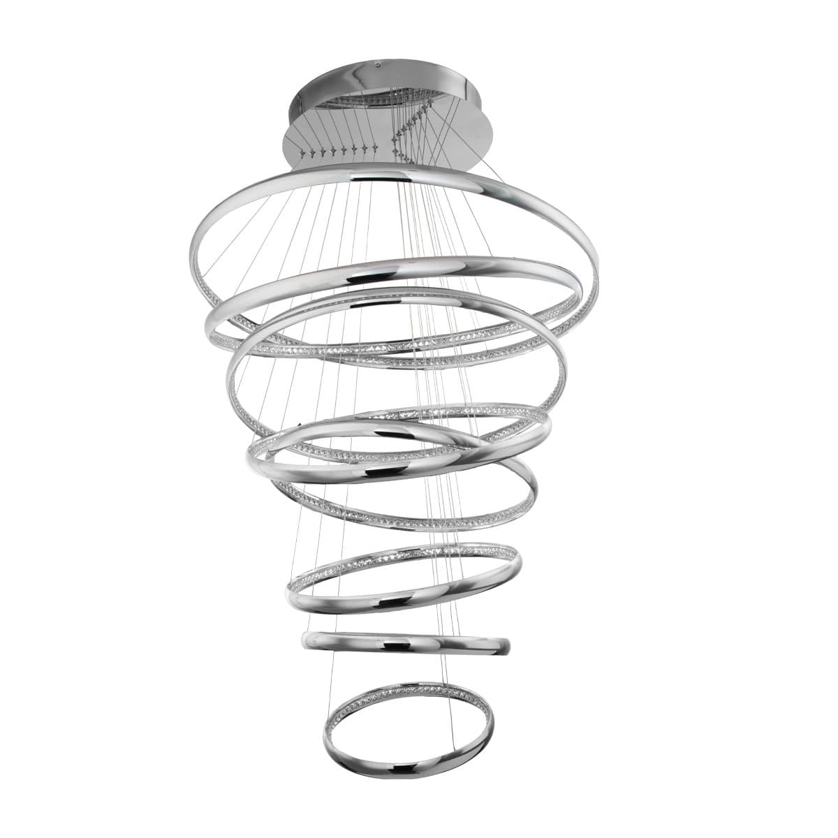 Tumbling 8 Light 32" Wide LED Crystal Ring Chandelier
