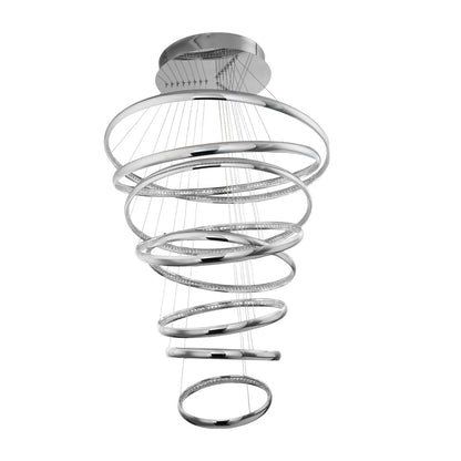 Tumbling 8 Light 32" Wide LED Crystal Ring Chandelier