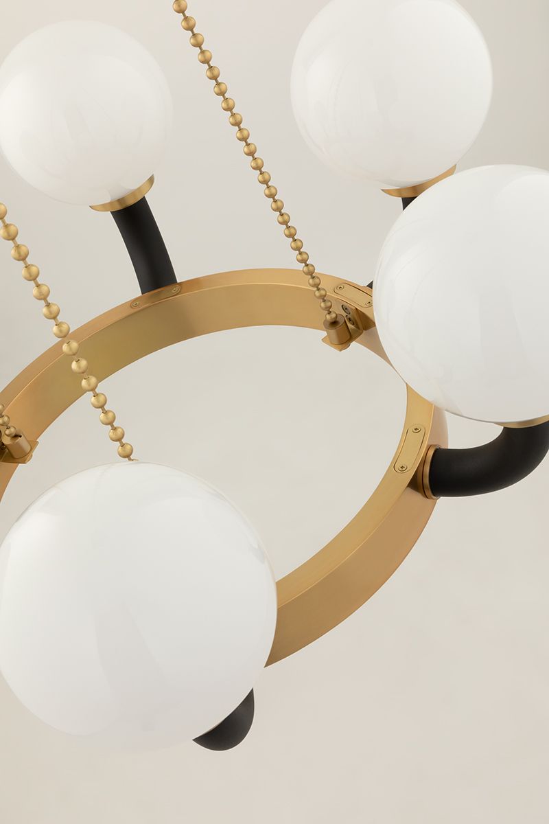 Werner 12 Light Pendant Aged Brass/Black