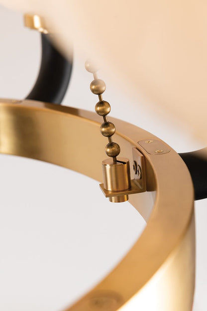 Werner 12 Light Pendant Aged Brass/Black