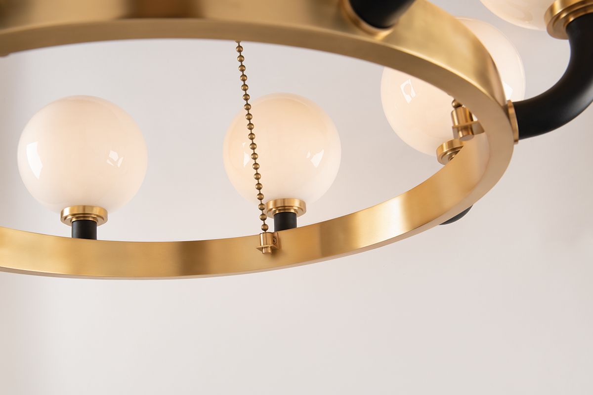 Werner 12 Light Pendant Aged Brass/Black