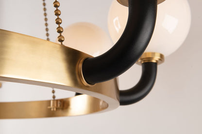 Werner 12 Light Pendant Aged Brass/Black