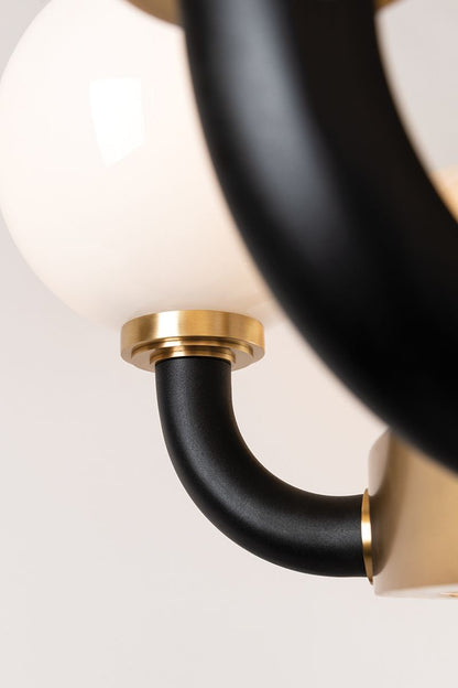 Werner 12 Light Pendant Aged Brass/Black