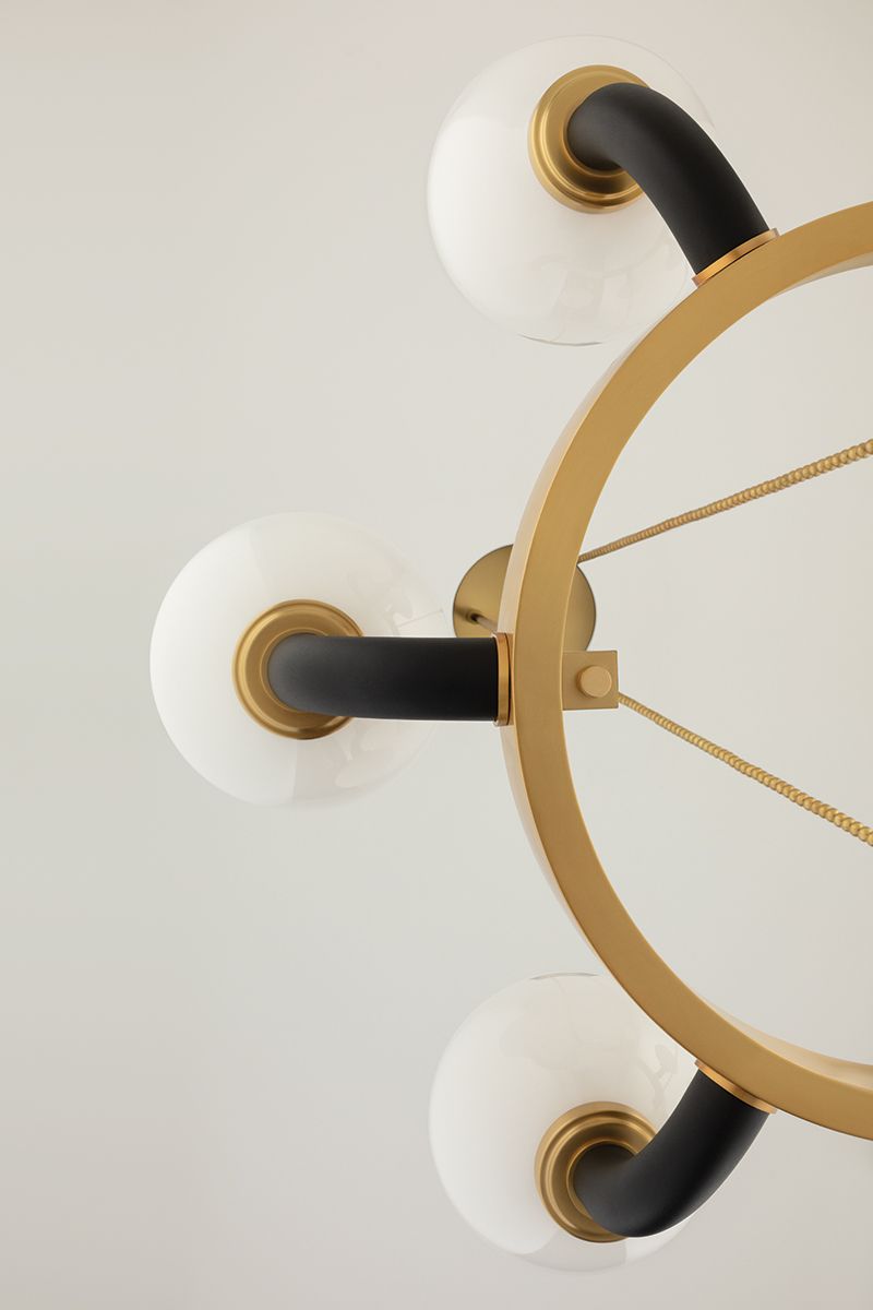 Werner 12 Light Pendant Aged Brass/Black
