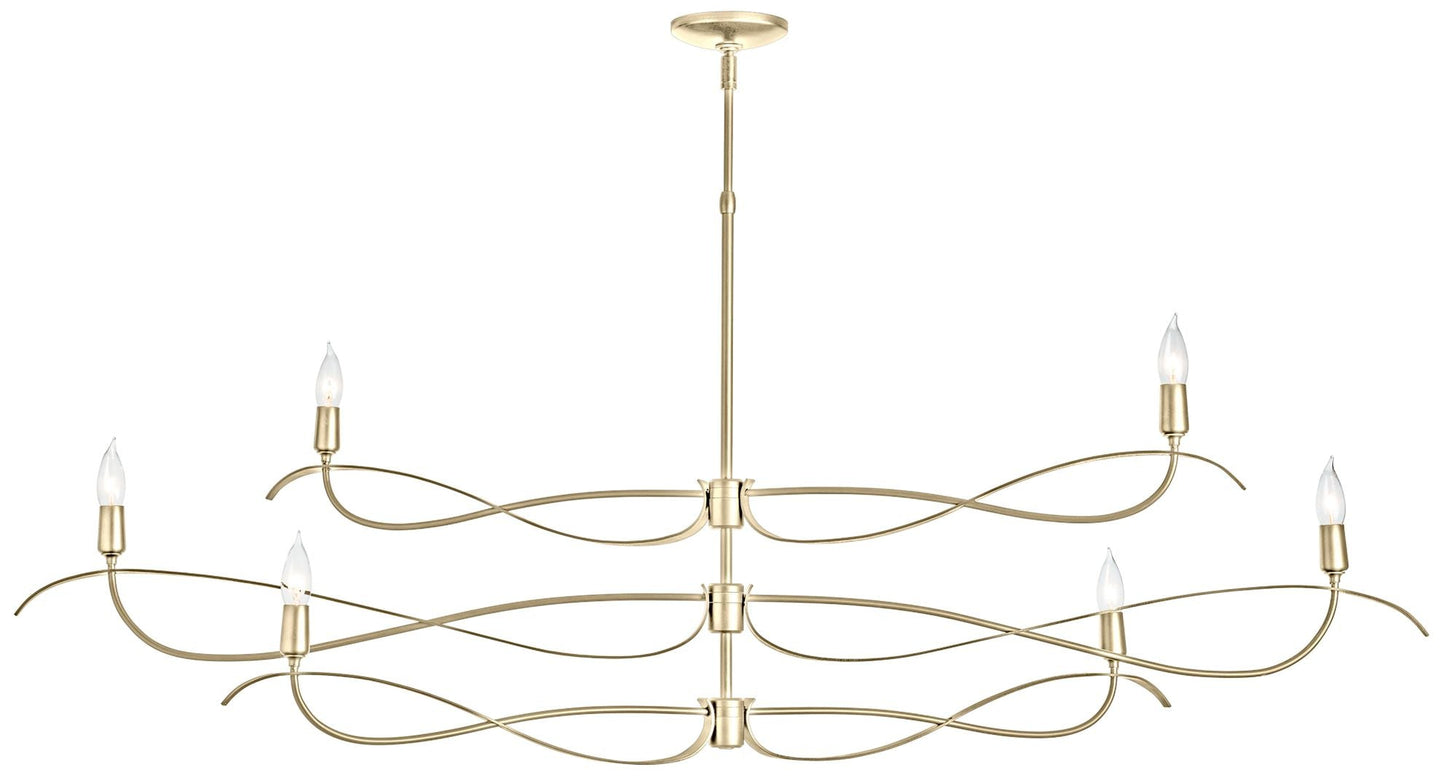 Willow 59.4" Wide 6.Light Large Modern Brass Chandelier