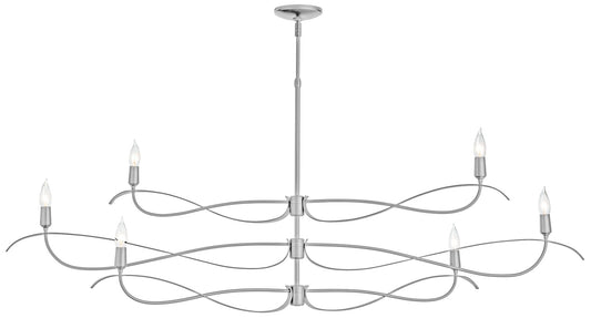 Willow 59.4" Wide 6.Light Large Vintage Platinum Chandelier