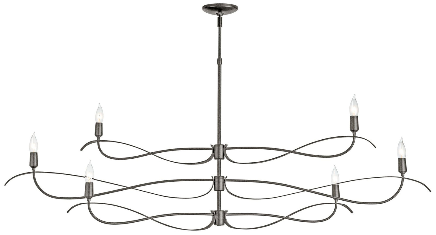 Willow 6-Light Large Chandelier - Iron Finish - Standard Overall Height