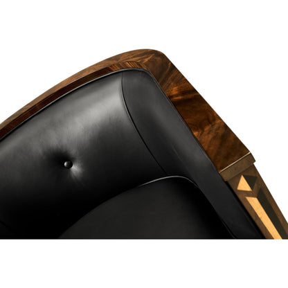 Jonathan Charles Knightbridge Tub Chair with Black Leather (495196-BMA-L012)