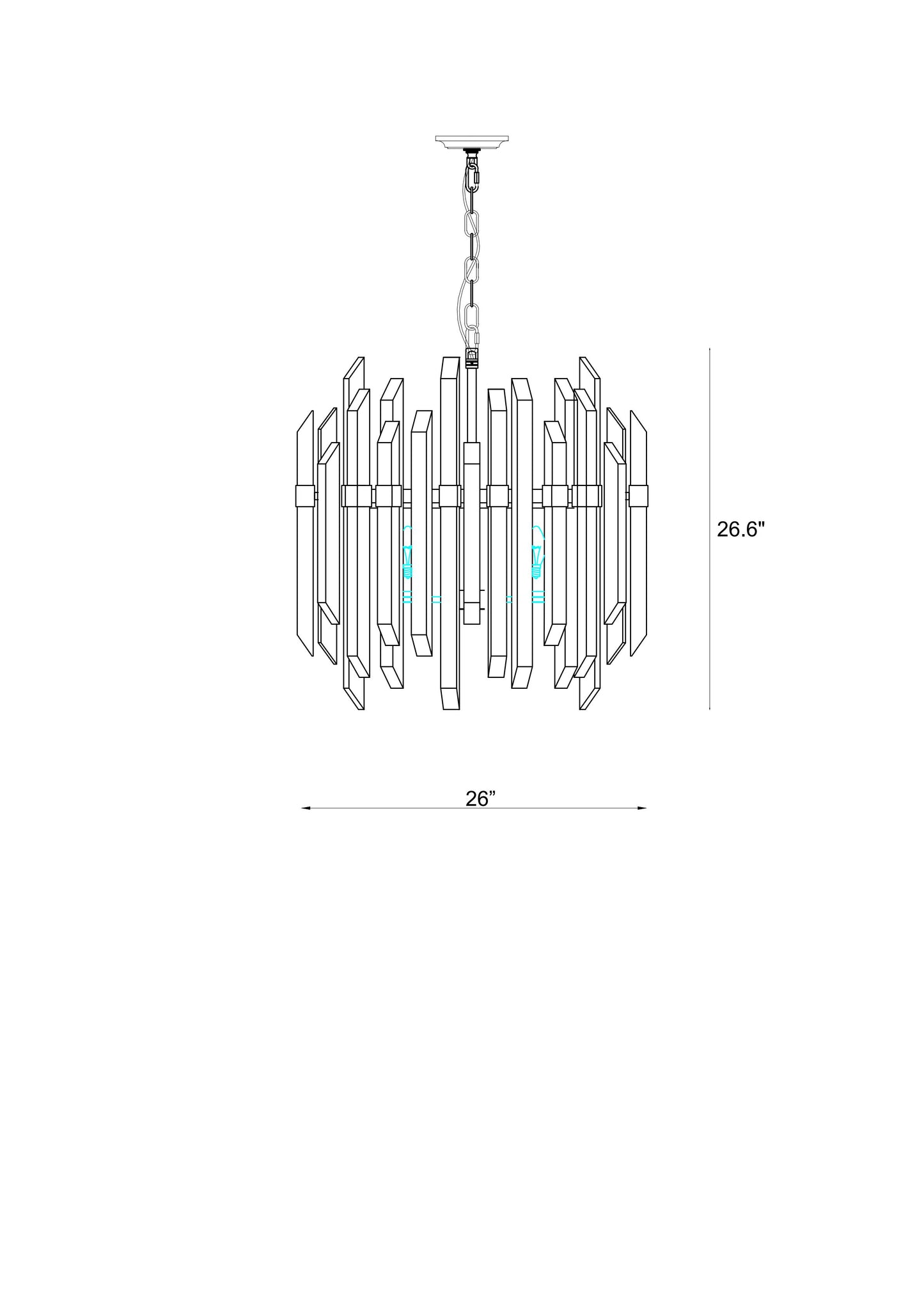Bova 6 Light 26" Wide Crystal Chandelier