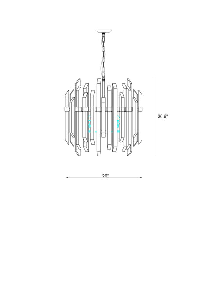 Bova 6 Light 26" Wide Crystal Chandelier