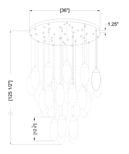 Arden 27 Light 36" Wide Suspension Multi Light Pendant