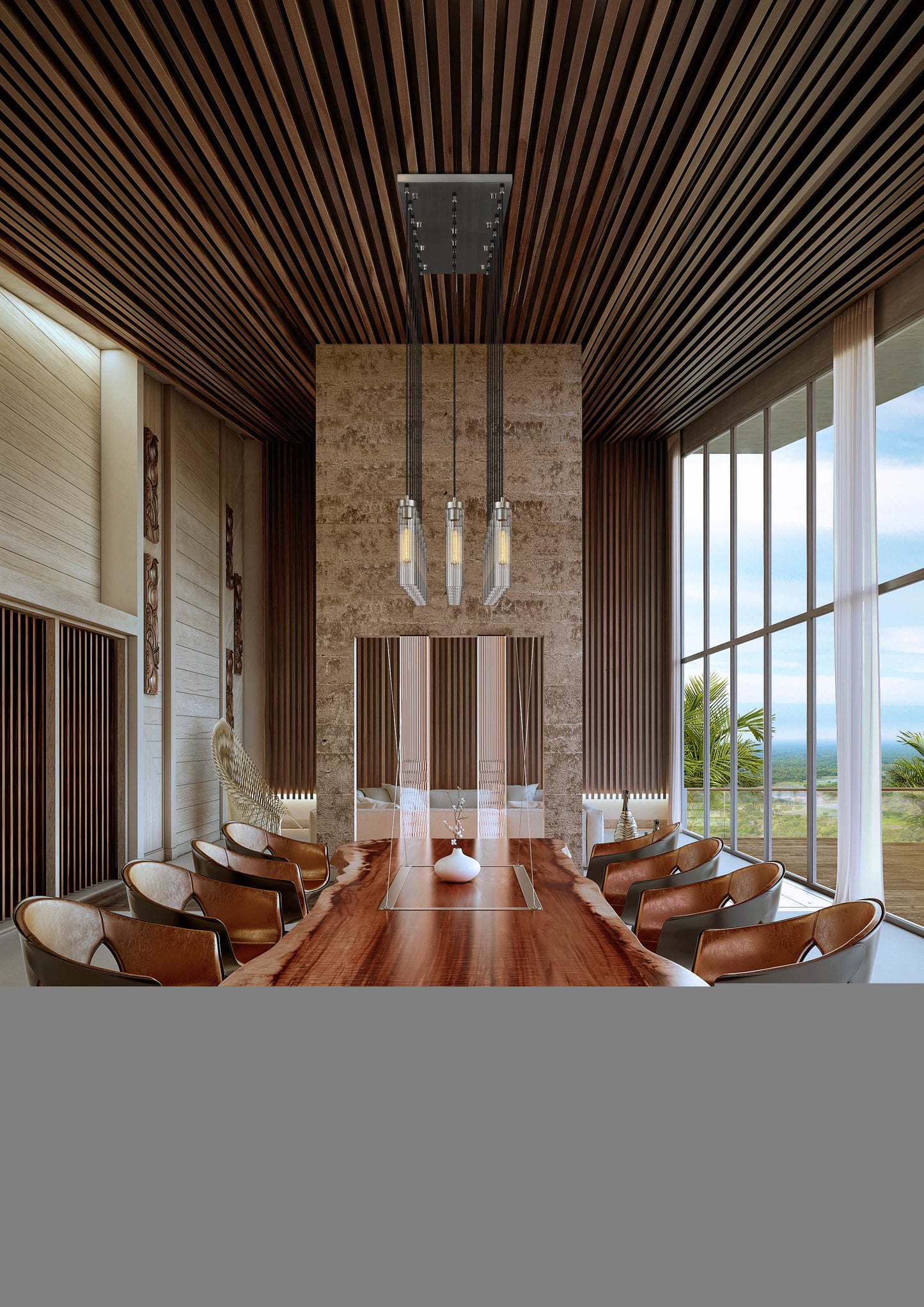 Beau 23 Light 54" Wide Suspension Linear Pendant