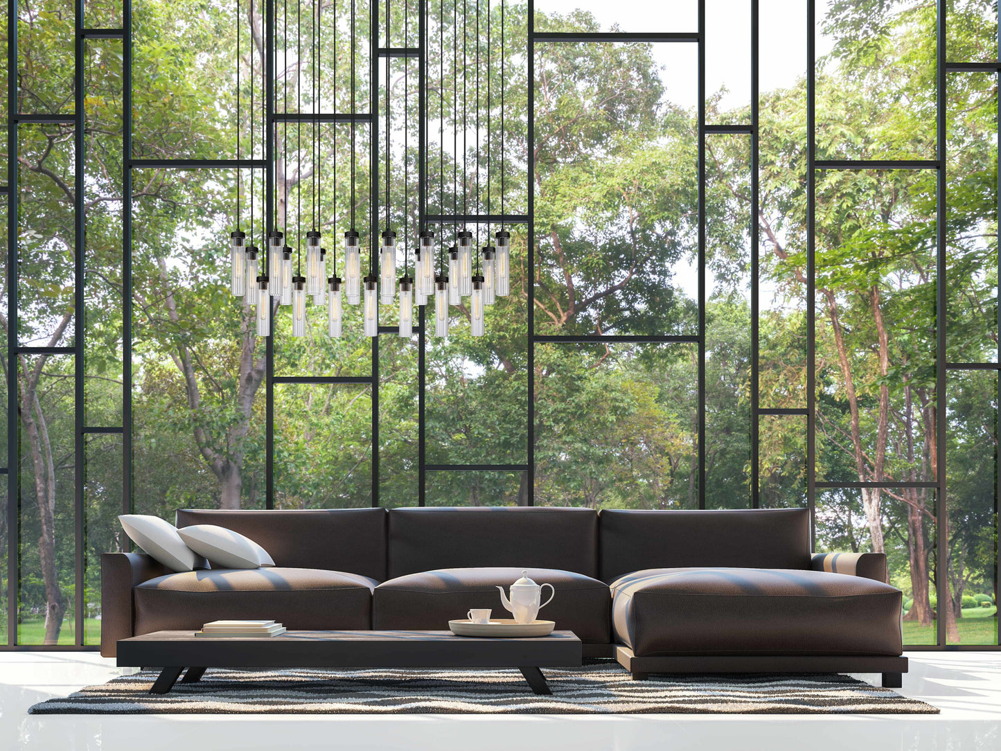 Beau 23 Light 54" Wide Suspension Linear Pendant