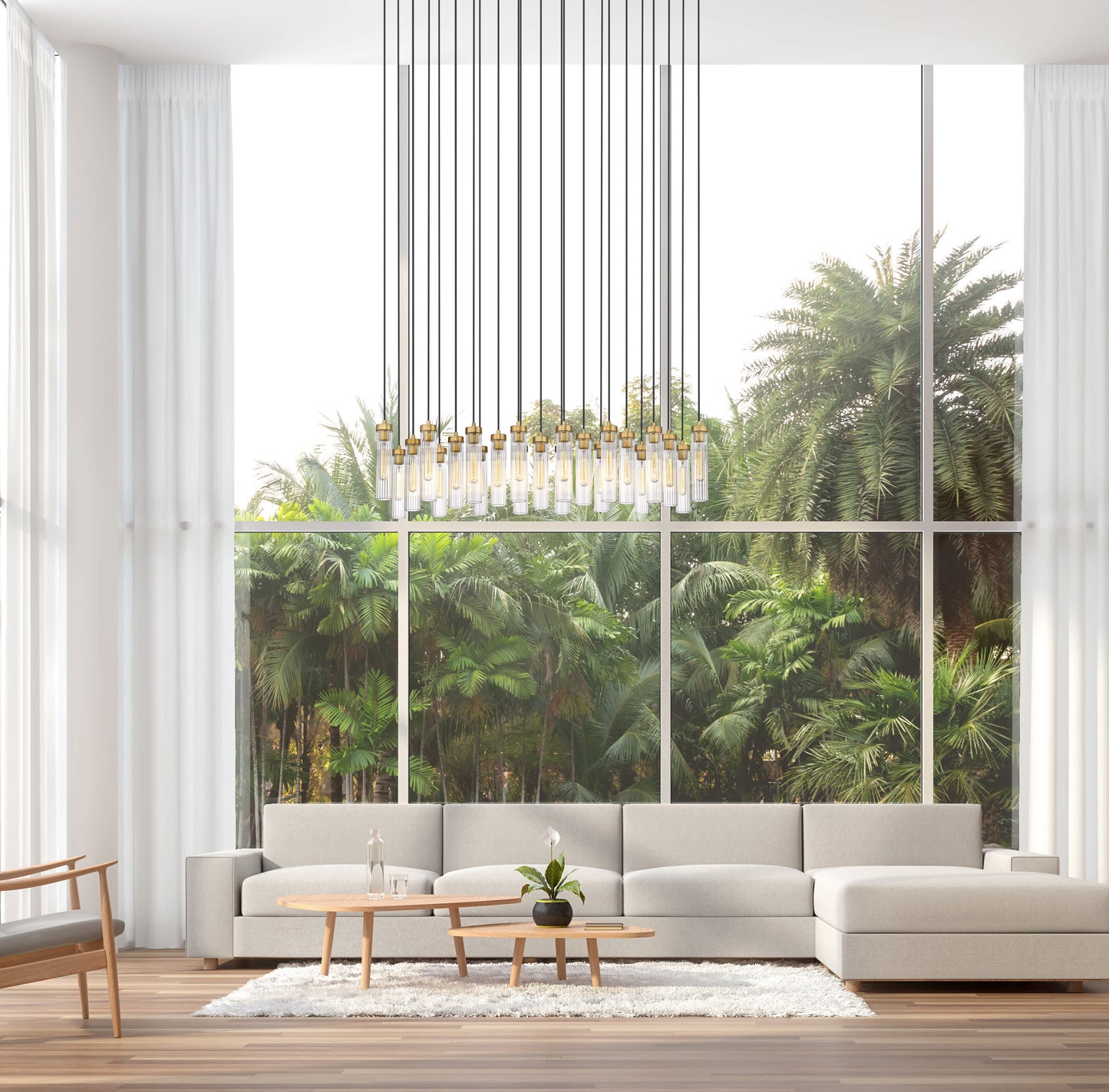 Beau 23 Light 54" Wide Suspension Linear Pendant