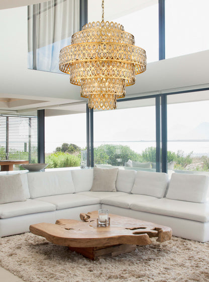 Dealey 17 Light 33" Wide Crystal Waterfall Chandelier