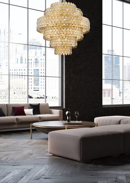 Dealey 17 Light 33" Wide Crystal Waterfall Chandelier