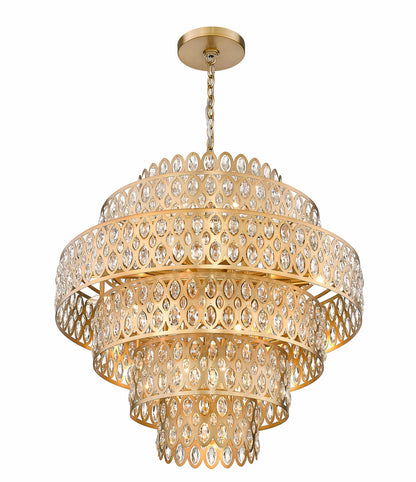 Dealey 17 Light 33" Wide Crystal Waterfall Chandelier