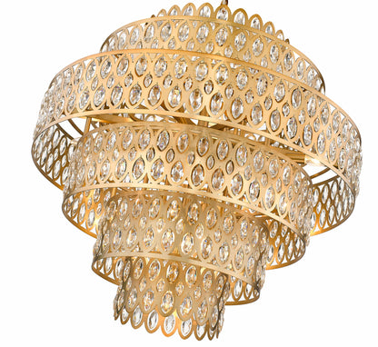 Dealey 17 Light 33" Wide Crystal Waterfall Chandelier