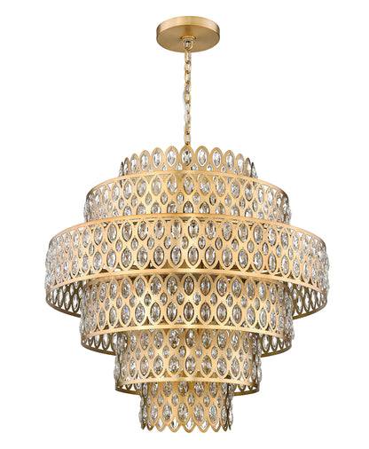 Dealey 17 Light 33" Wide Crystal Waterfall Chandelier