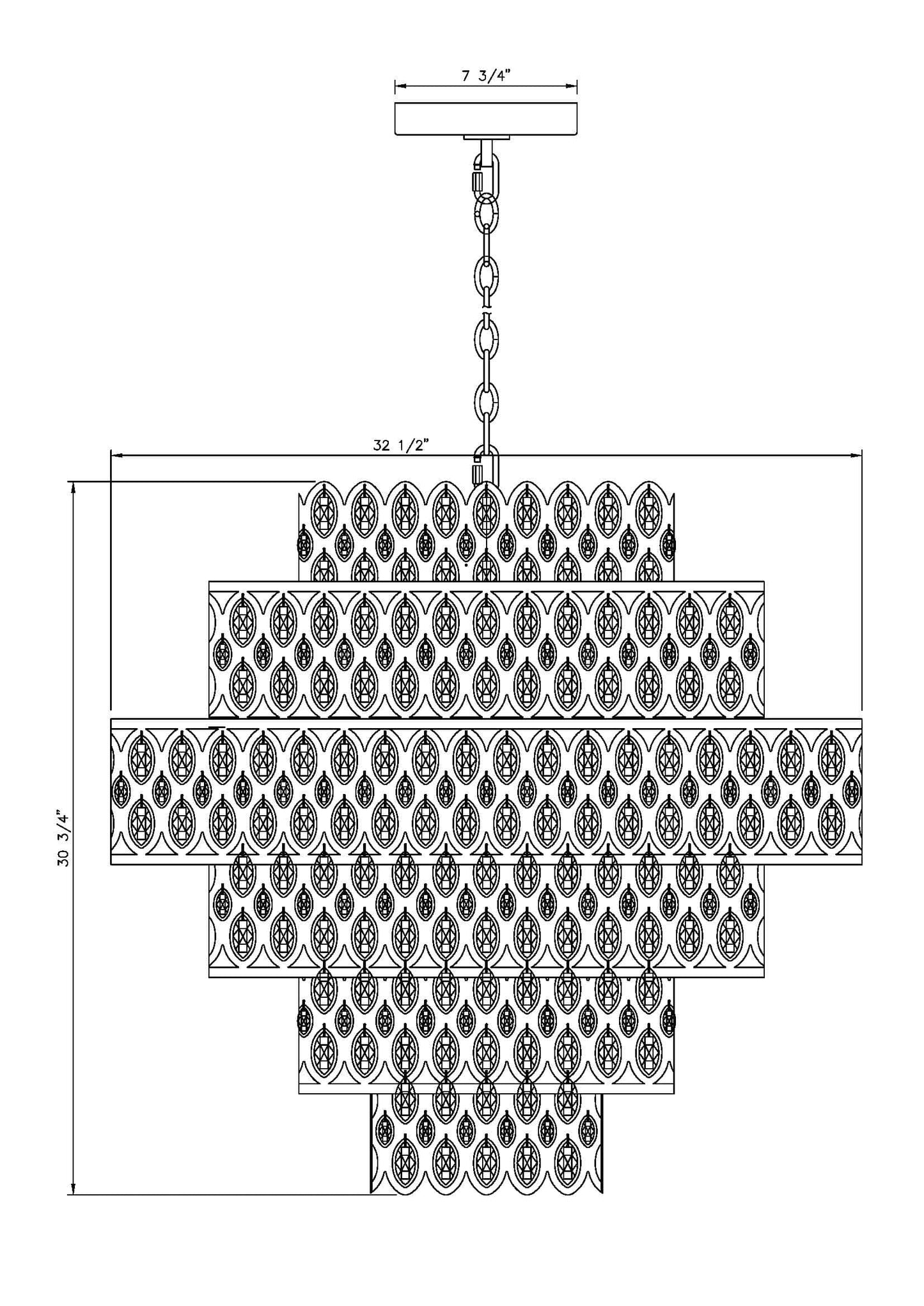 Dealey 17 Light 33" Wide Crystal Waterfall Chandelier