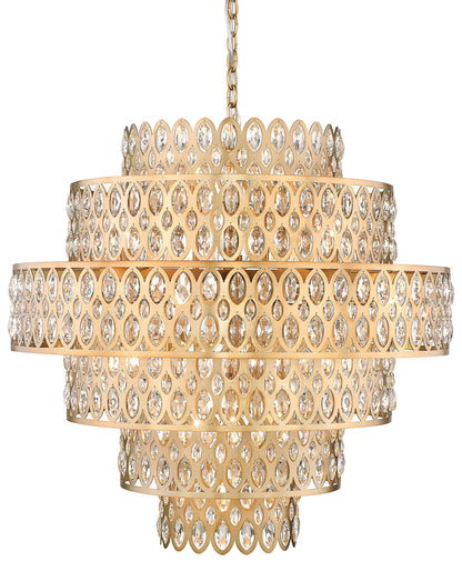 Dealey 17 Light 33" Wide Crystal Waterfall Chandelier