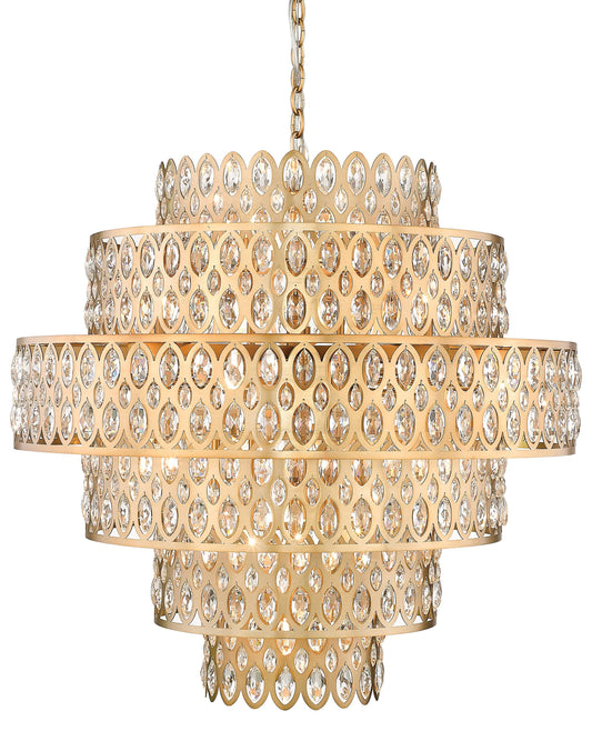 Dealey 17 Light 33" Wide Crystal Waterfall Chandelier