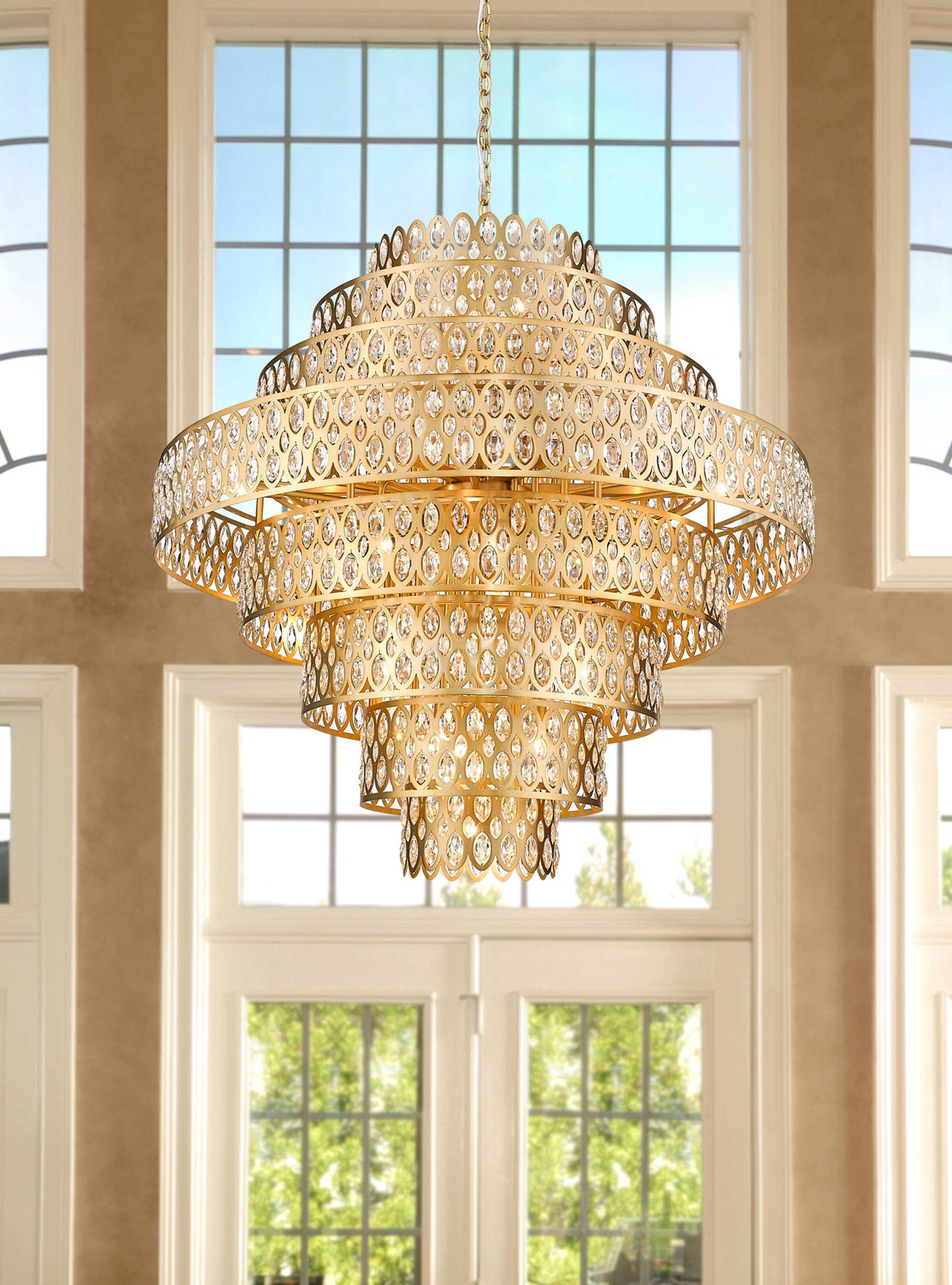 Dealey 25 Light 45" Wide Crystal Waterfall Chandelier