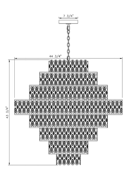 Dealey 25 Light 45" Wide Crystal Waterfall Chandelier