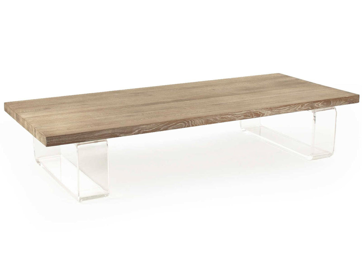 Acrylic Rectangular Coffee Table Limed Grey Oak